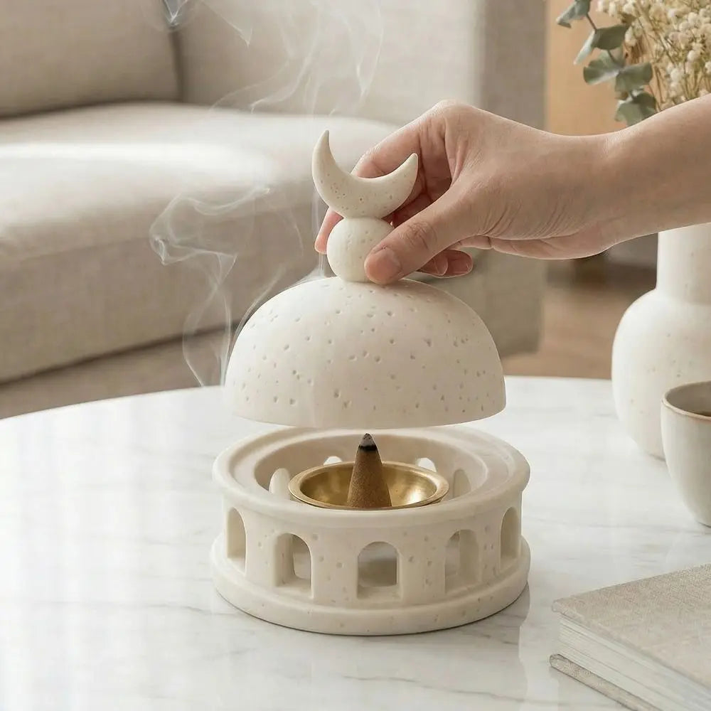 Castle Shape Middle East Aromatherapy Furnace Architectural Style Decorative Ramadan Aromatherapy Cup Resin Eid Desk Ornament