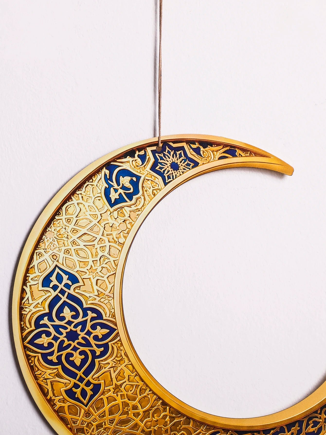 Ramadan Kareem Moon Wind Chime Islamic Star Lantern Wall Hanging Ornament for Muslim Festival Home Party Decoration Pendant Gift