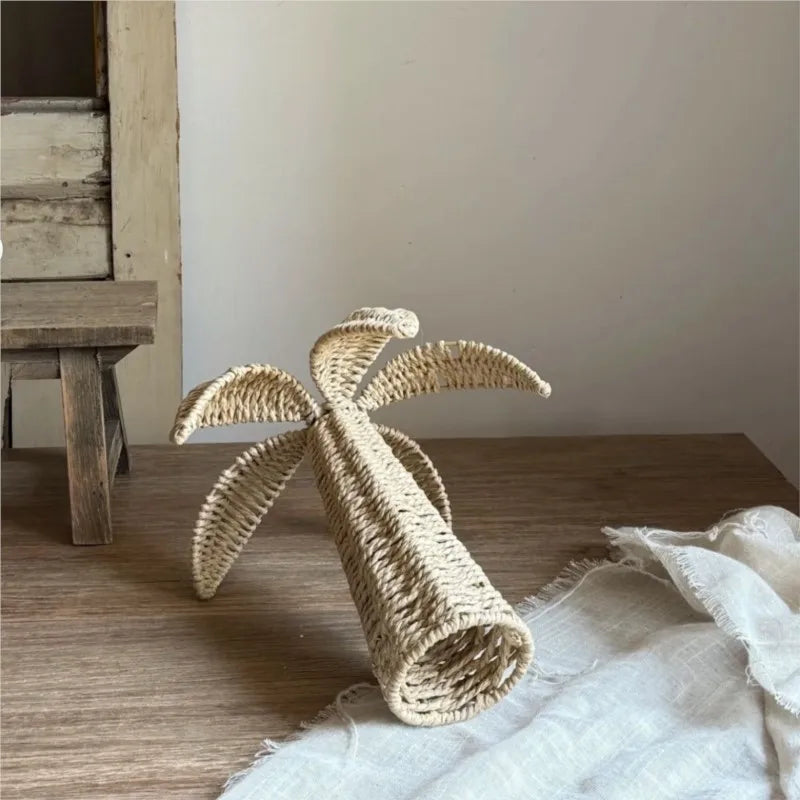 2026 Creative New Handmade Weaving Tree Home Decoration Ornaments Grass Weaving Tree-Shaped Landscape Photography Props LI757