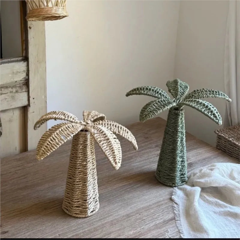 2026 Creative New Handmade Weaving Tree Home Decoration Ornaments Grass Weaving Tree-Shaped Landscape Photography Props LI757