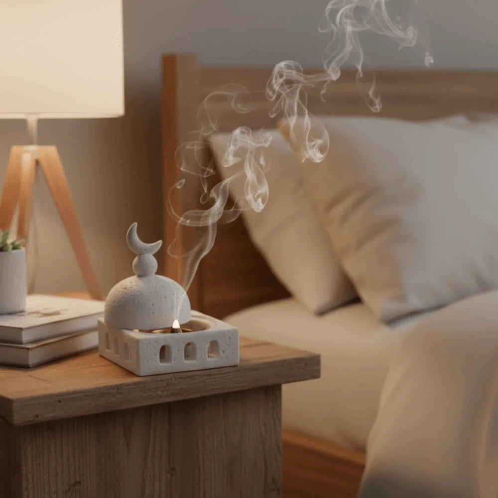 Castle Shape Middle East Aromatherapy Furnace Architectural Style Decorative Ramadan Aromatherapy Cup Resin Eid Desk Ornament