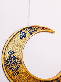 Ramadan Kareem Moon Wind Chime Islamic Star Lantern Wall Hanging Ornament for Muslim Festival Home Party Decoration Pendant Gift 