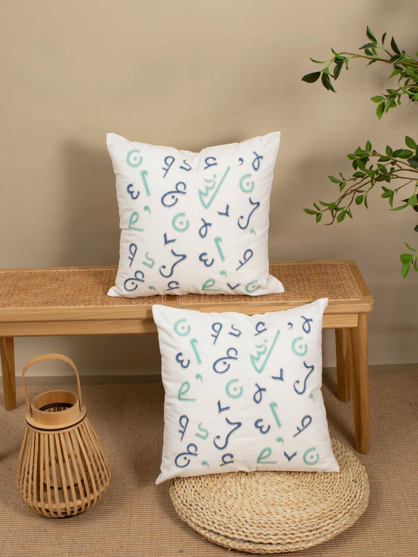 1pc Sand Sea Secret Coffee Pattern Black Blue Pillowcase for Living Room Bedroom Car Suitable for All Seasons 