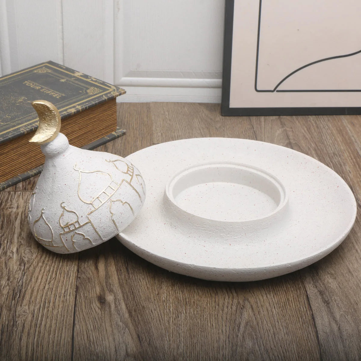 1pc Middle Eastern Style Resin Statue Decor, Indoor Ornament for Living Room, Multi-Room Compatible Jewelry box 