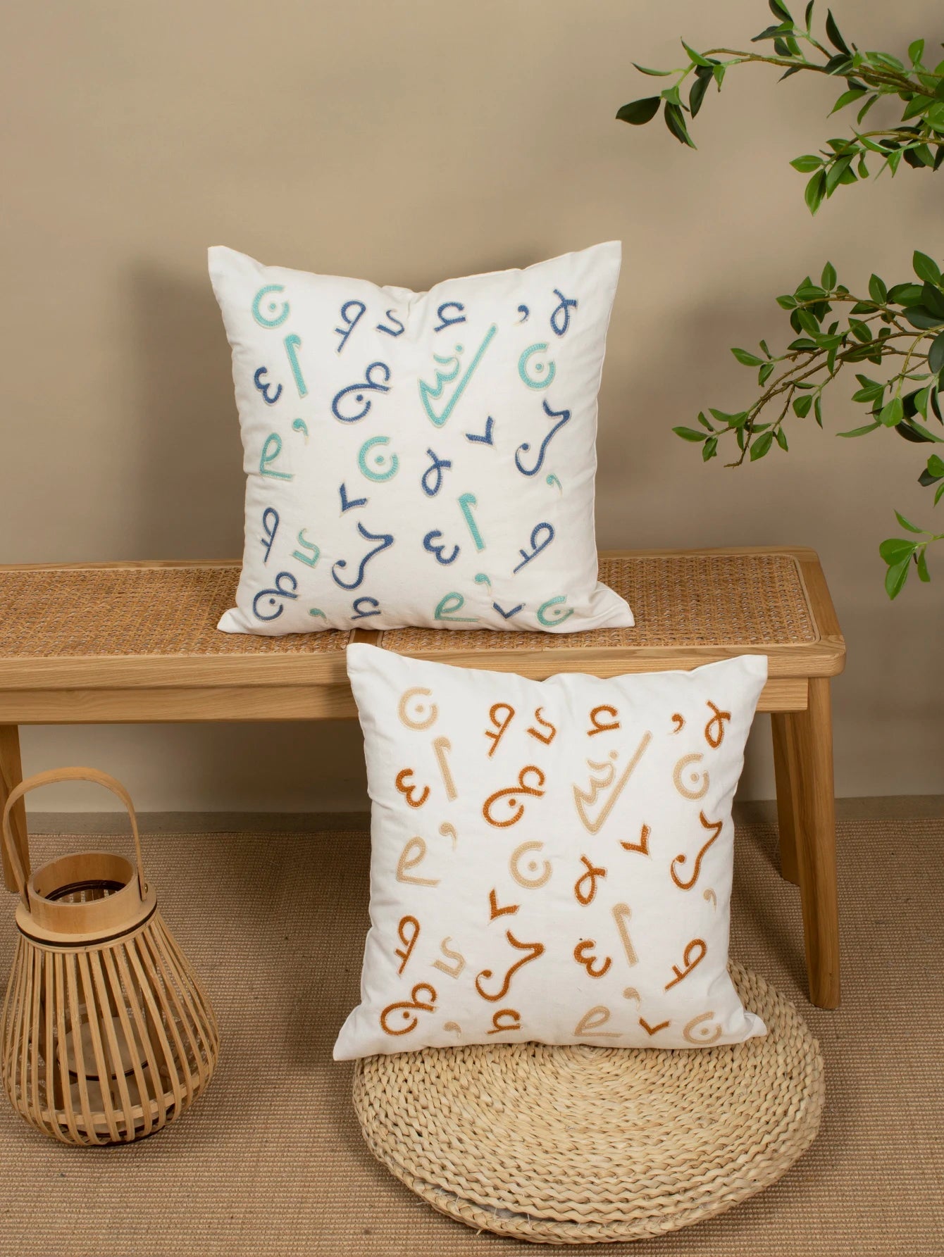 1pc Sand Sea Secret Coffee Pattern Black Blue Pillowcase for Living Room Bedroom Car Suitable for All Seasons 