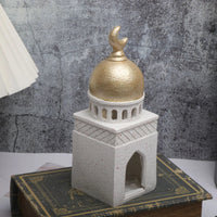 1PC Ramadan Ornaments Resin Material Mosque Islamic Castle Statue Family Tabletop Atmosphere Decoration Architectural Style Gift 