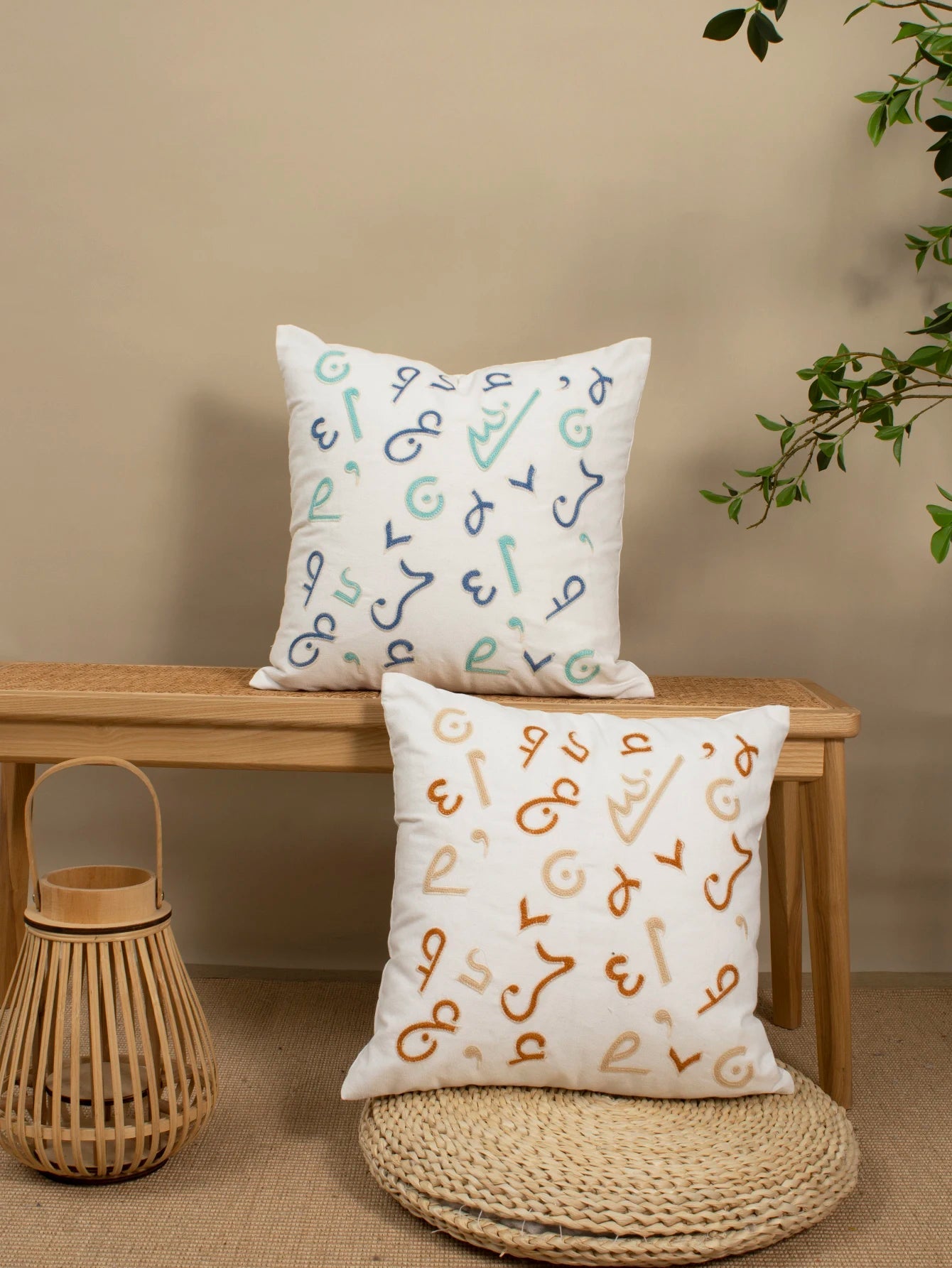 1pc Sand Sea Secret Coffee Pattern Black Blue Pillowcase for Living Room Bedroom Car Suitable for All Seasons 